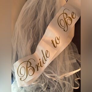 Bride to be sash and veil